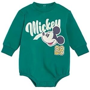Disney Baby Boys Mickey Mouse Green Classic Bubble Sweater Long Sleeve Bodysuit